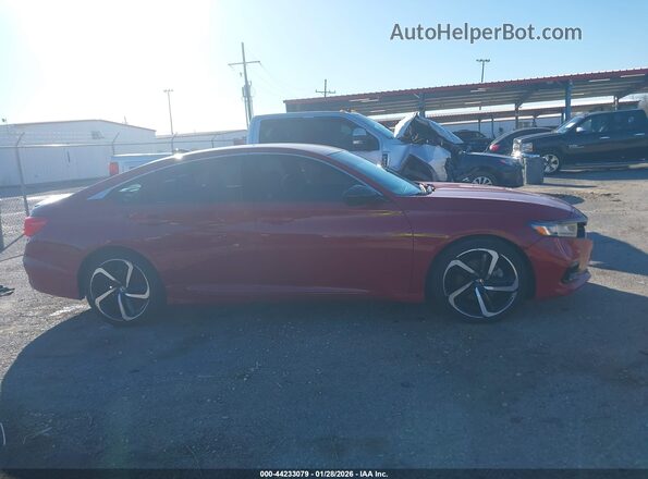 1HGCV1F38MA082048 2021 HONDA ACCORD Красный Вид задней части салона