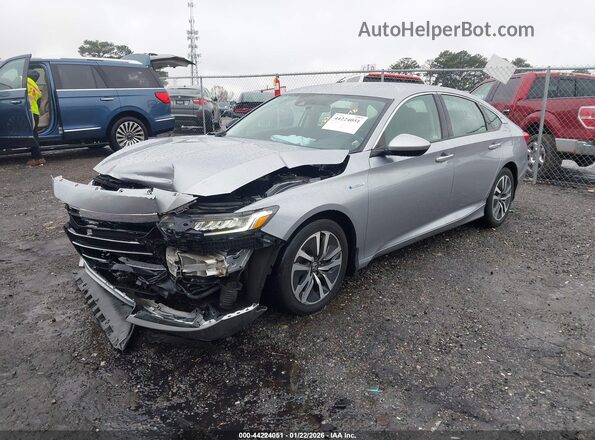 1HGCV3F12MA018078 2021 HONDA ACCORD HYBRID Серебряный Передняя левая четверть