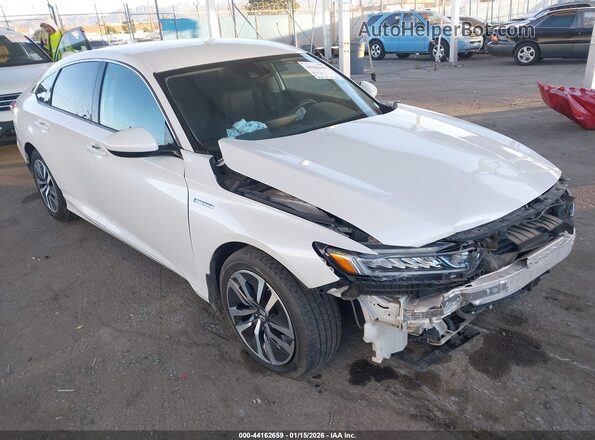 1HGCV3F13LA018556 2020 HONDA ACCORD HYBRID Белый Передняя правая четверть
