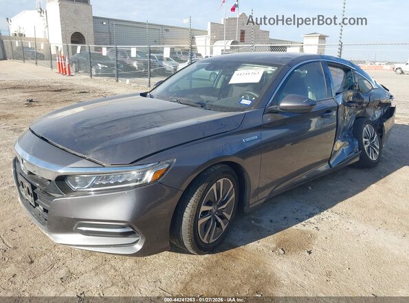 1HGCV3F15JA005269 2018 HONDA ACCORD HYBRID Gray Przód lewy