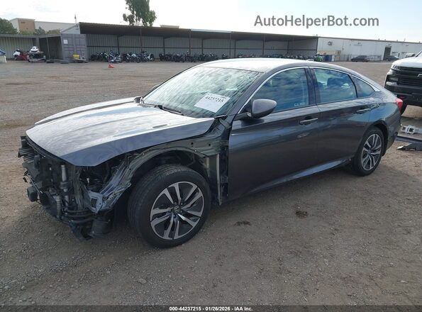 1HGCV3F18LA010517 2020 HONDA ACCORD HYBRID Серый Передняя левая четверть