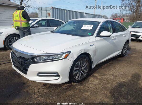 1HGCV3F1XKA003759 2019 HONDA ACCORD HYBRID White Vista tres cuartos delantera izquierda