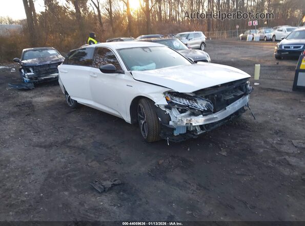 1HGCV3F20NA005453 2022 HONDA ACCORD HYBRID Белый Передняя правая четверть
