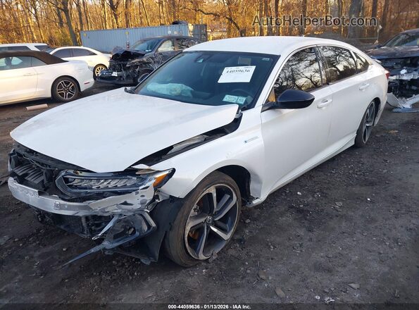 1HGCV3F20NA005453 2022 HONDA ACCORD HYBRID Белый Передняя левая четверть