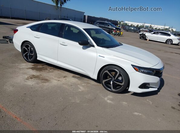 1HGCV3F22NA047719 2022 HONDA ACCORD HYBRID Белый Передняя правая четверть