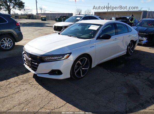 1HGCV3F23NA034462 2022 HONDA ACCORD HYBRID Белый Передняя левая четверть