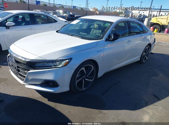 1HGCV3F25NA005447 2022 HONDA ACCORD HYBRID Белый Передняя левая четверть