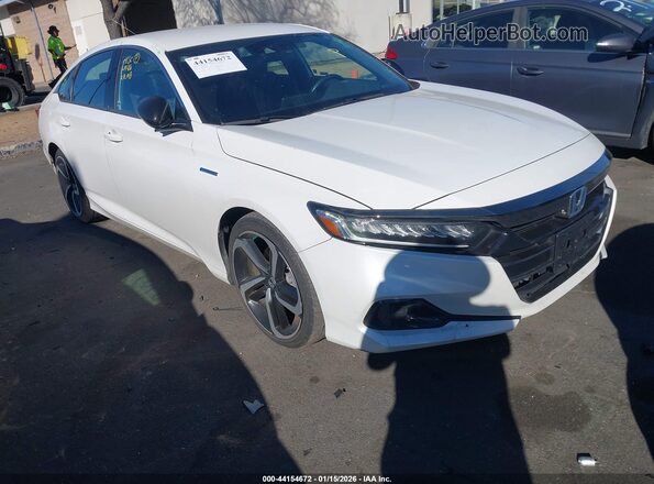 1HGCV3F25NA005447 2022 HONDA ACCORD HYBRID Белый Передняя правая четверть
