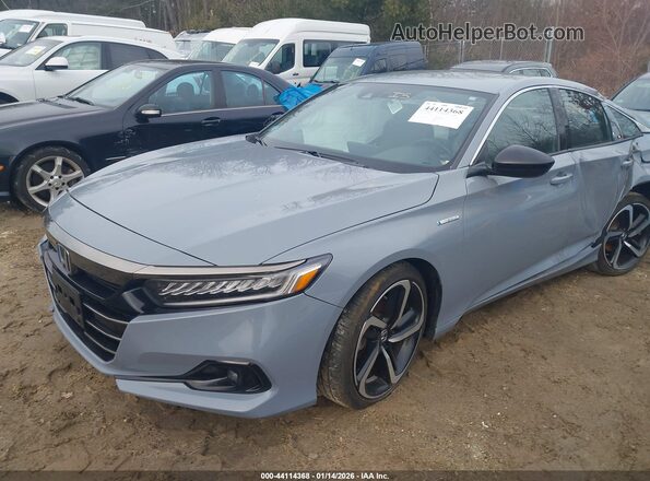 1HGCV3F2XNA027461 2022 HONDA ACCORD HYBRID Черный Передняя левая четверть
