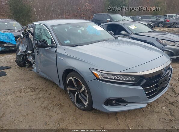 1HGCV3F2XNA027461 2022 HONDA ACCORD HYBRID Черный Передняя правая четверть