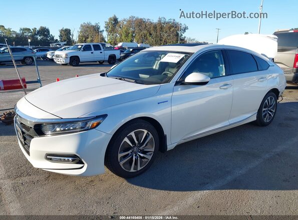 1HGCV3F42KA017598 2019 HONDA ACCORD HYBRID White Vista tres cuartos delantera izquierda
