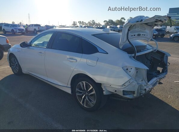 1HGCV3F42KA017598 2019 HONDA ACCORD HYBRID White Trasero izquierdo