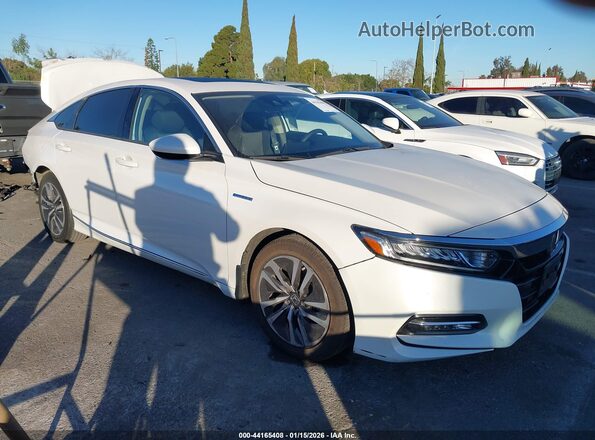 1HGCV3F42KA017598 2019 HONDA ACCORD HYBRID White Delantero derecho