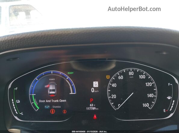 1HGCV3F42KA017598 2019 HONDA ACCORD HYBRID White Vista de los asientos traseros