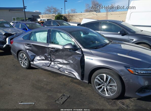 1HGCV3F44MA008145 2021 HONDA ACCORD HYBRID Gray Вид спереду