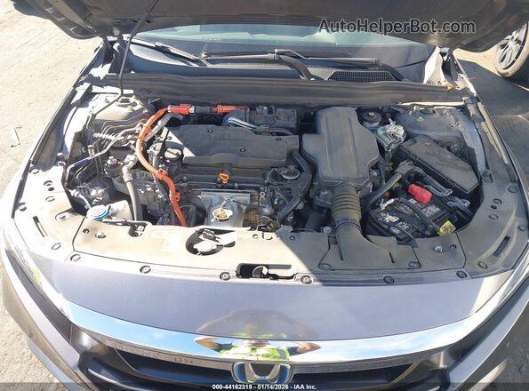 1HGCV3F44MA008145 2021 HONDA ACCORD HYBRID Gray Вид ззаду