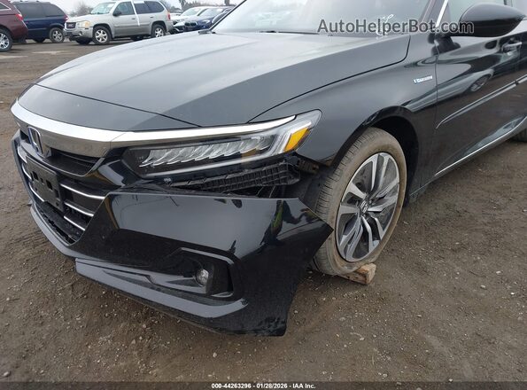 1HGCV3F44MA012096 2021 HONDA ACCORD HYBRID Black Դիմացի տեսք
