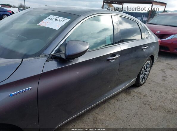 1HGCV3F46KA017376 2019 HONDA ACCORD HYBRID Gray 