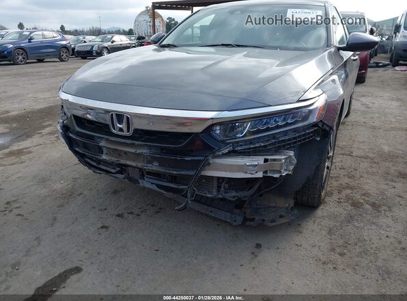 1HGCV3F46KA017376 2019 HONDA ACCORD HYBRID Gray Դիմացի տեսք