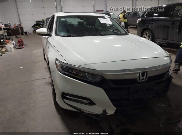 1HGCV3F47JA002030 2018 HONDA ACCORD HYBRID Белый Вид спереди