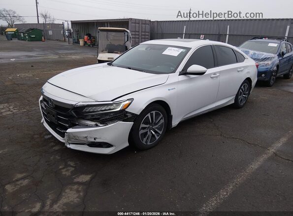 1HGCV3F49MA010537 2021 HONDA ACCORD HYBRID Белый Передняя левая четверть