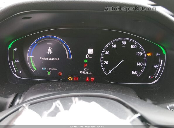 1HGCV3F49MA010537 2021 HONDA ACCORD HYBRID Белый Вид задних сидений