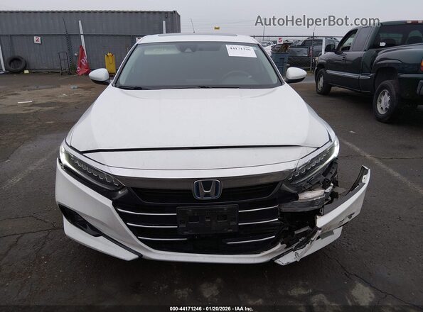 1HGCV3F49MA010537 2021 HONDA ACCORD HYBRID Белый Вид щитка приборов