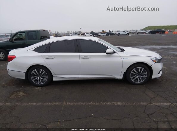 1HGCV3F49MA010537 2021 HONDA ACCORD HYBRID Белый Вид задней части салона