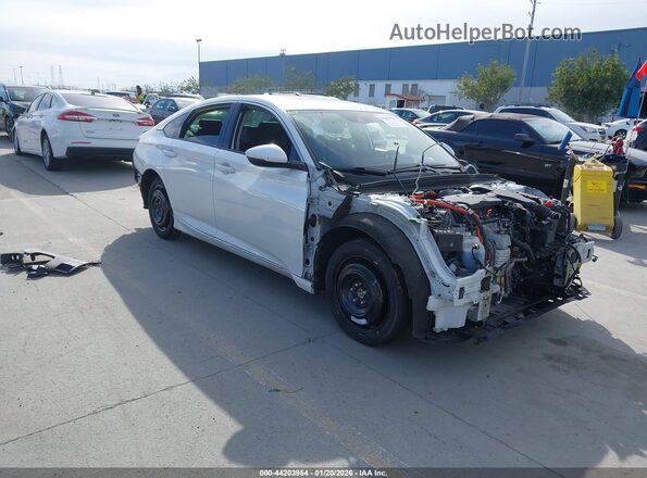 1HGCV3F50KA004034 2019 HONDA ACCORD HYBRID White Delantero derecho