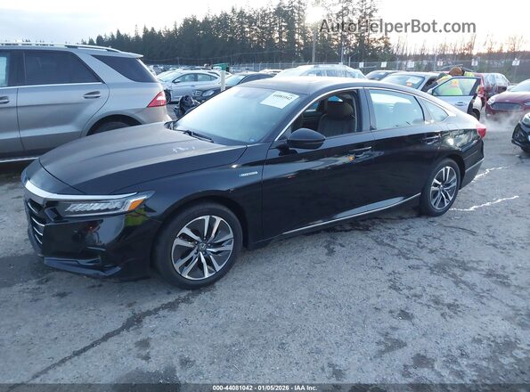 1HGCV3F52MA007150 2021 HONDA ACCORD HYBRID Черный Передняя левая четверть