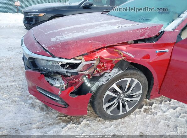 1HGCV3F55KA011836 2019 HONDA ACCORD HYBRID Maroon Front view