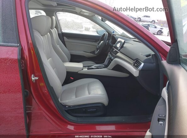 1HGCV3F55KA011836 2019 HONDA ACCORD HYBRID Maroon Front interior view