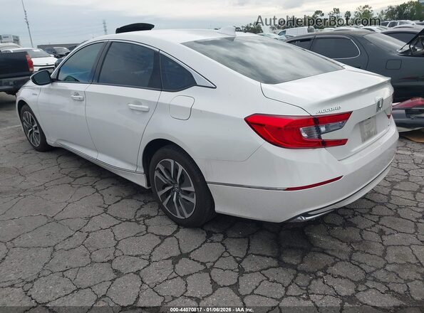 1HGCV3F55KA022058 2019 HONDA ACCORD HYBRID White Trasero izquierdo