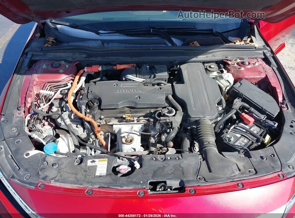 1HGCV3F57MA014126 2021 HONDA ACCORD HYBRID Red Widok z tyłu