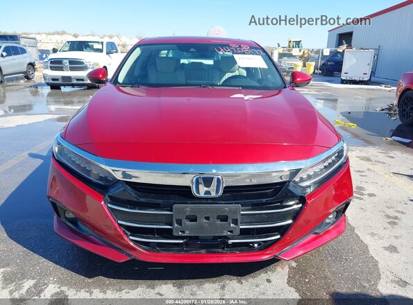 1HGCV3F57MA014126 2021 HONDA ACCORD HYBRID Red Widok wnętrza z tyłu