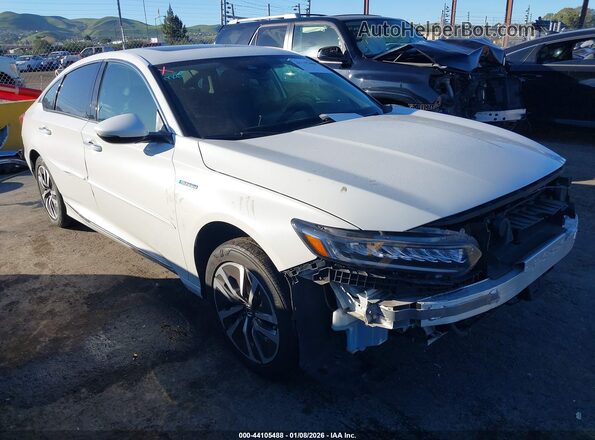 1HGCV3F94KA021731 2019 HONDA ACCORD HYBRID White Передня права чверть