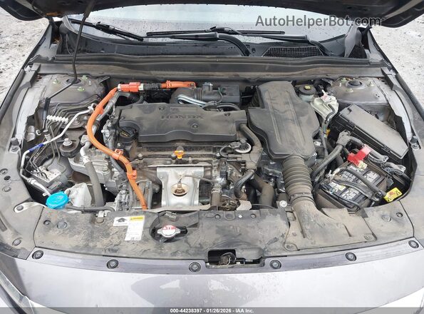 1HGCV3F95MA010255 2021 HONDA ACCORD HYBRID Gray უკანა ხედი