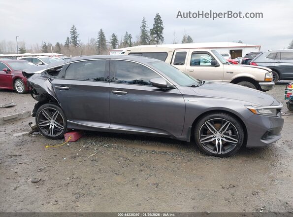 1HGCV3F95MA010255 2021 HONDA ACCORD HYBRID Gray სალონის 360-გრადუსიანი ხედი