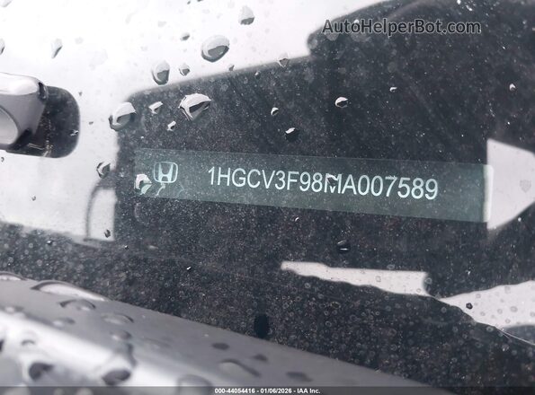 1HGCV3F98MA007589 2021 HONDA ACCORD HYBRID Серебряный 