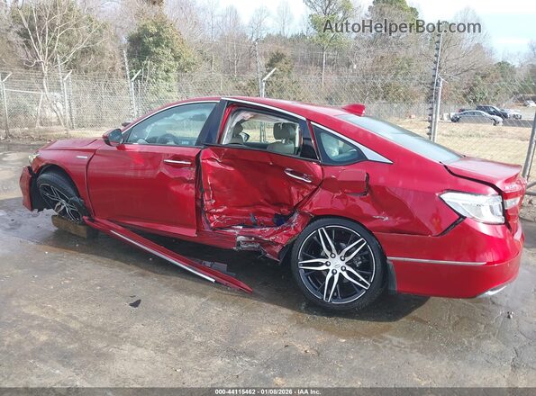 1HGCV3F98MA018432 2021 HONDA ACCORD HYBRID Red Widok z przodu
