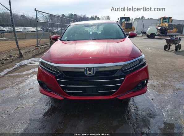 1HGCV3F98MA018432 2021 HONDA ACCORD HYBRID Red Widok deski rozdzielczej