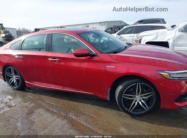 1HGCV3F98MA018432 2021 HONDA ACCORD HYBRID Red Widok zestawu wskaźników
