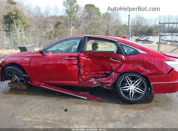 1HGCV3F98MA018432 2021 HONDA ACCORD HYBRID Red Widok wnętrza z tyłu