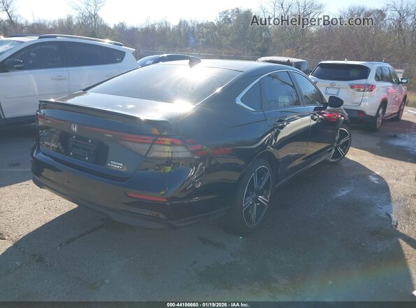 1HGCY2F51PA008294 2023 HONDA ACCORD HYBRID Черный Задняя правая четверть