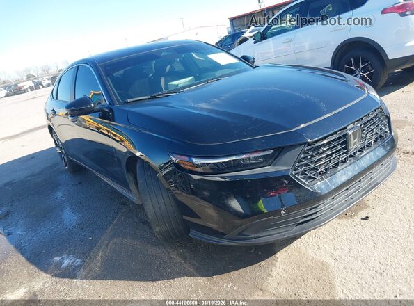 1HGCY2F51PA008294 2023 HONDA ACCORD HYBRID Черный Передняя правая четверть