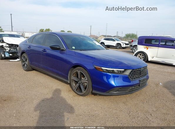 1HGCY2F58RA095825 2024 HONDA ACCORD HYBRID Синий Передняя правая четверть