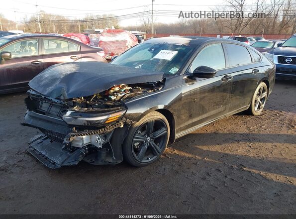 1HGCY2F77PA039986 2023 HONDA ACCORD HYBRID Черный Передняя левая четверть