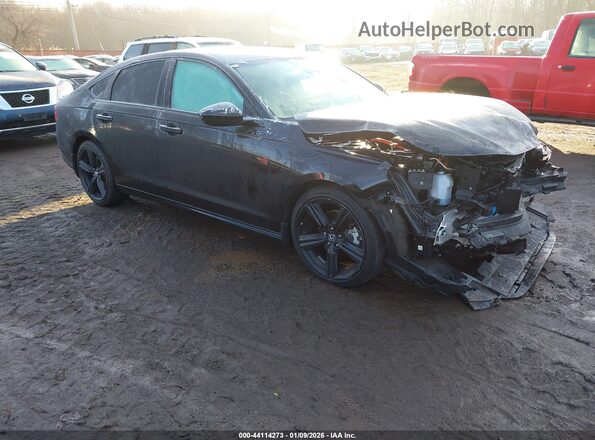1HGCY2F77PA039986 2023 HONDA ACCORD HYBRID Черный Передняя правая четверть