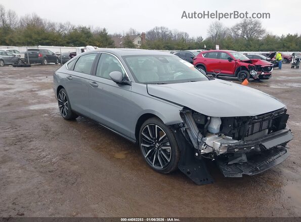 1HGCY2F83SA084554 2025 HONDA ACCORD HYBRID Серый Передняя правая четверть