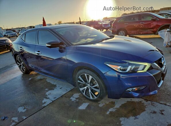 1N4AA6AP9JC370210 2018 NISSAN MAXIMA PLATINUM Синий Передняя правая четверть